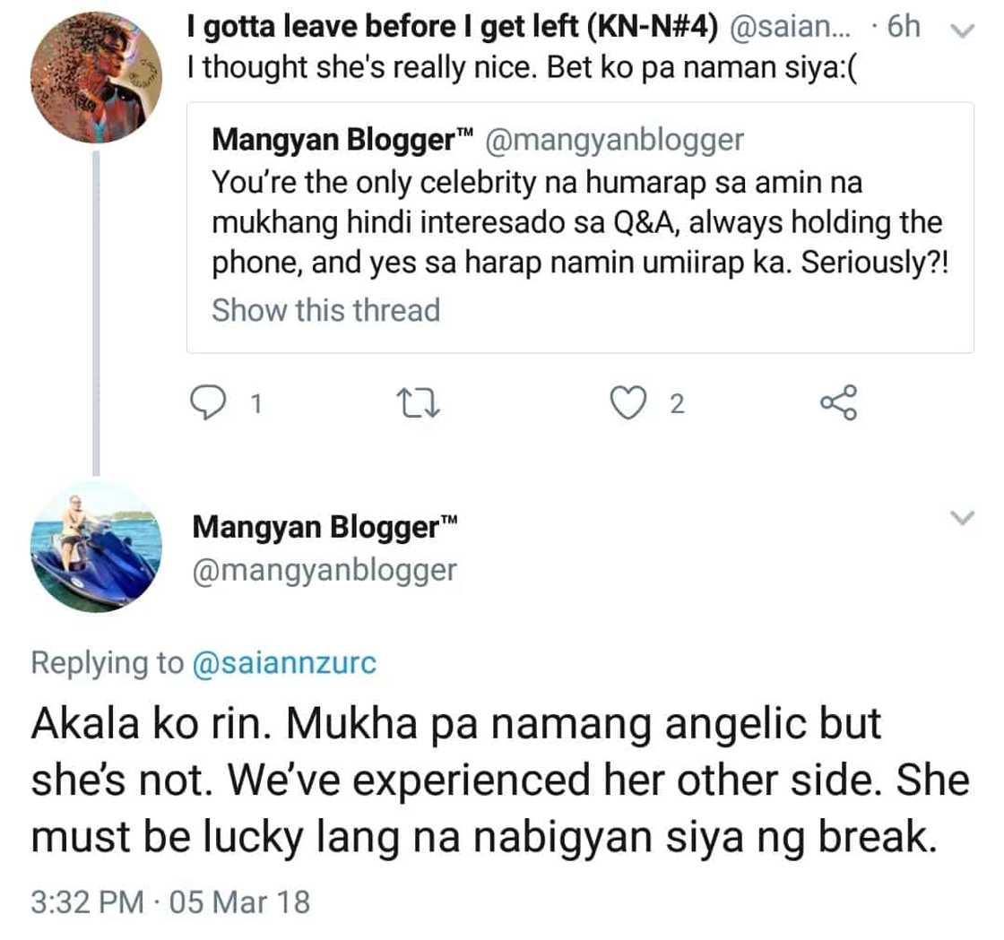 Panget daw ang ugali? Mangyan blogger rants on Twitter about Sofia Andres' alleged "attitude problem"