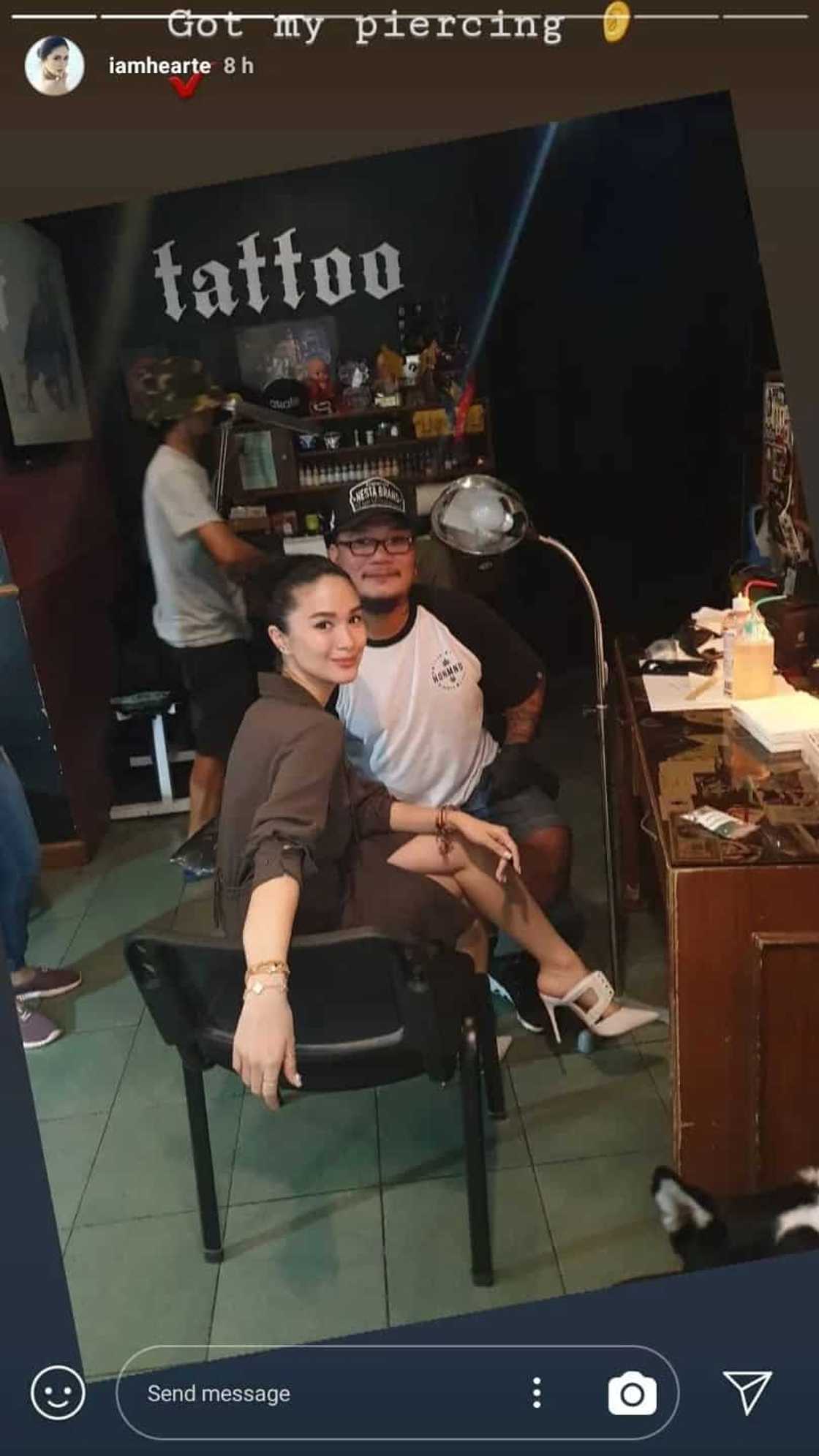 Cute! Heart Evangelista gets a little subtle tattoo on left wrist Cute! Heart Evangelista gets a little subtle tattoo on left wrist