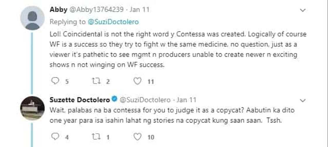 Ginaya daw kasi sa 'Wildflower' ng ABS-CBN! GMA Writer Suzette Doctolero gets bashed after her controversial tweet about 'Contessa' Ginaya daw kasi sa 'Wildflower' ng ABS-CBN! GMA Writer Suzette Doctolero gets bashed after her controversial tweet about 'Contessa'