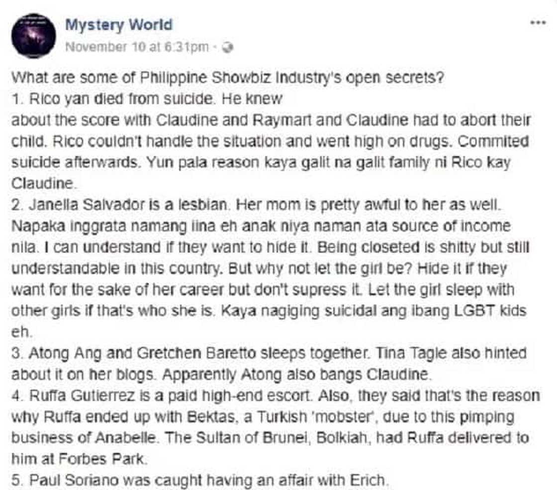 Totoo kaya o gawa-gawa lang? Facebook page exposed alleged deep secrets of Pinoy Celebrities Totoo kaya o gawa-gawa lang? Facebook page exposed alleged deep secrets of Pinoy Celebrities