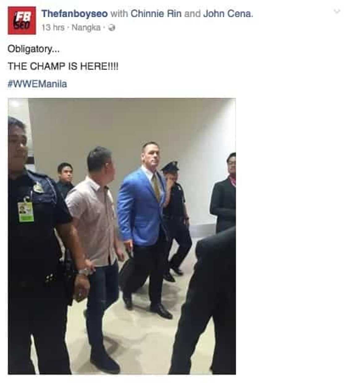 John Cena arrives in Manila for WWE Live 2016 John Cena arrives in Manila for WWE Live 2016