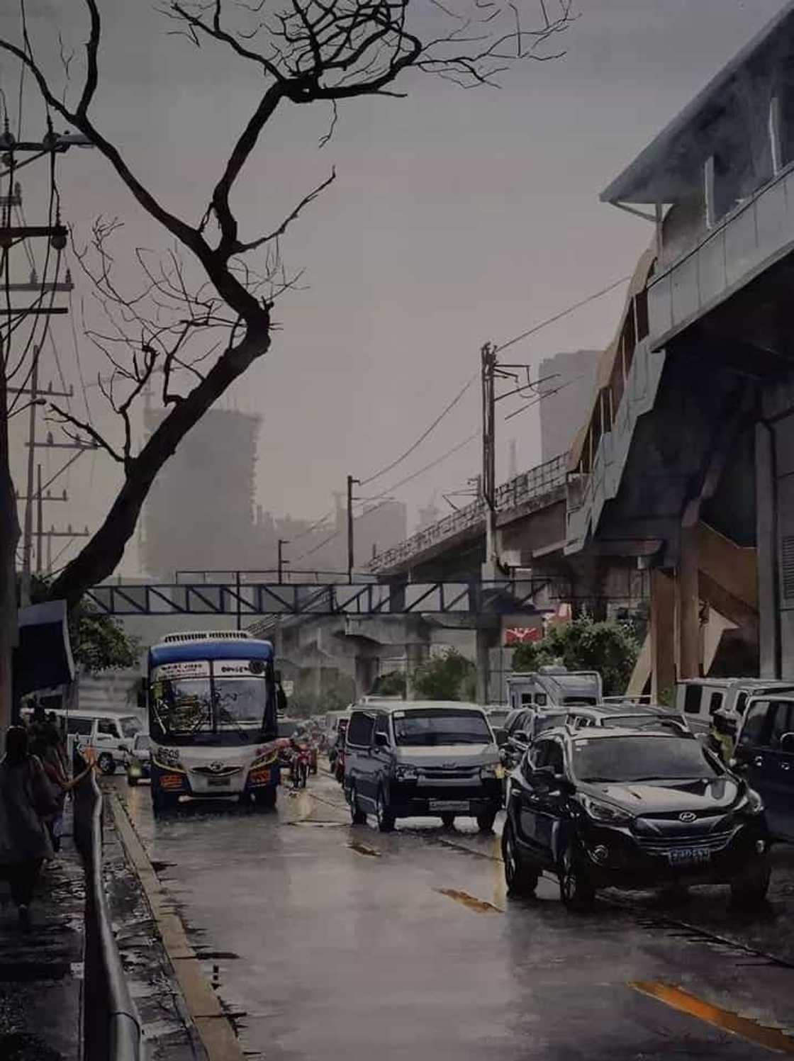 Filipino paintings show unbelievably realistic everyday traffic scenes Filipino paintings show unbelievably realistic everyday traffic scenes