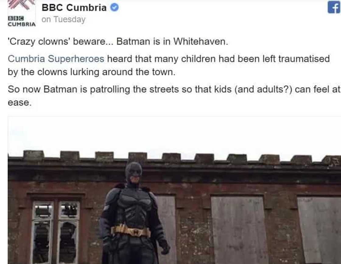 Guy Dressed As Batman Is Protecting People From Creepy Clowns Guy Dressed As Batman Is Protecting People From Creepy Clowns