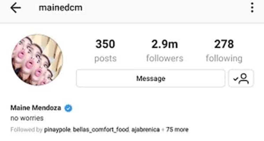 Maine Mendoza unfollows Alden Richards on Instagram