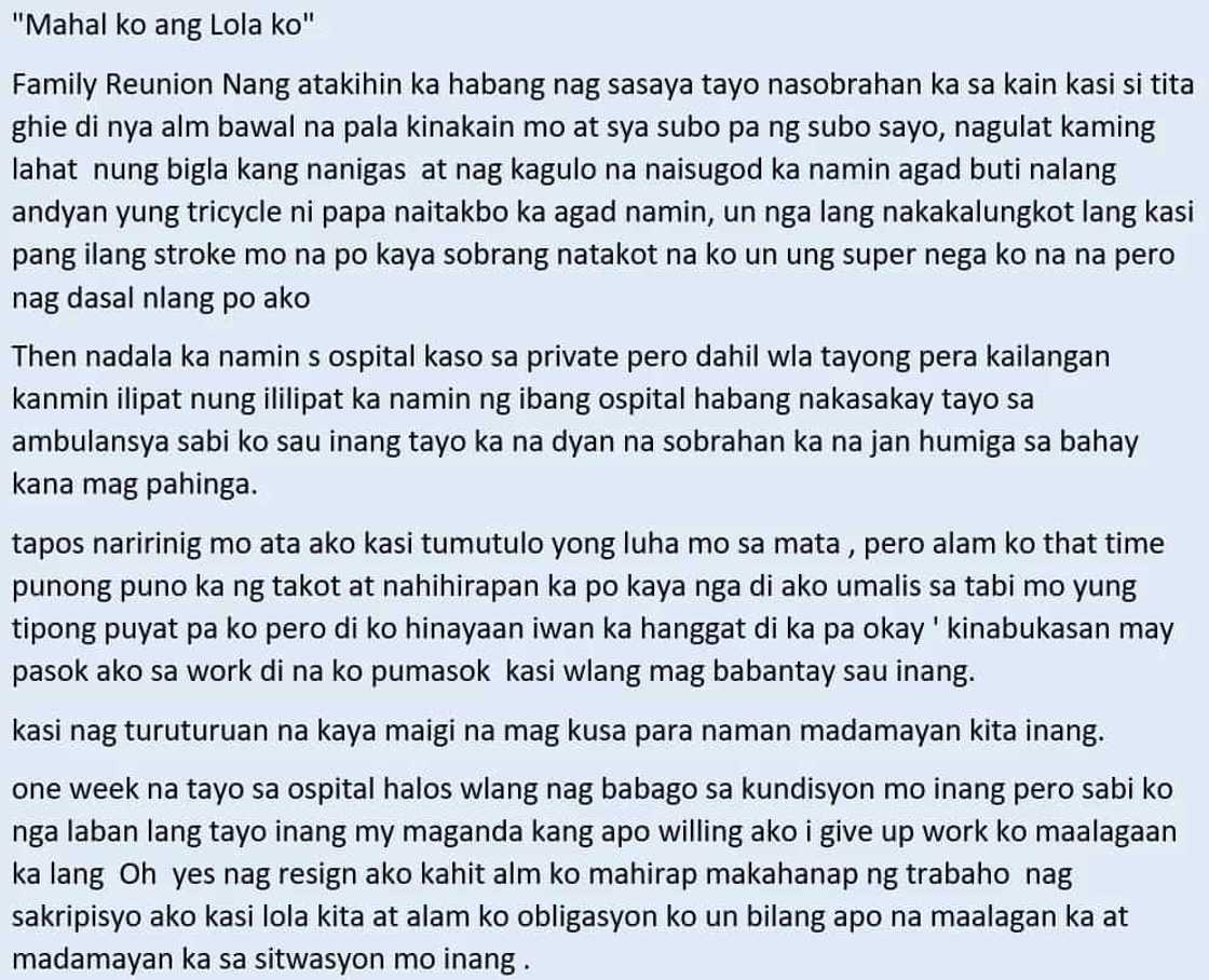 Sana lahat ng apo kagaya mo! A touching story of a granddaughter who quit her job to be able to look after her beloved Lola Sana lahat ng apo kagaya mo! A touching story of a granddaughter who quit her job to be able to look after her beloved Lola