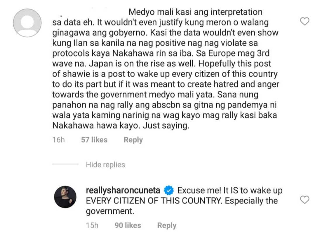 Sharon Cuneta, isa-isang sinupalpal ang bashers ng COVID-post niya: "No. 1 tayo pero sa di magaling" Sharon Cuneta, isa-isang sinupalpal ang bashers ng COVID-post niya: "No. 1 tayo pero sa di magaling"