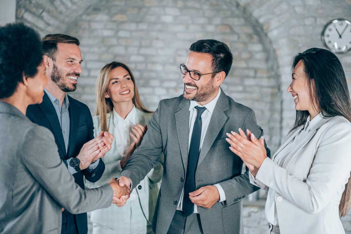 People at a tech networking event