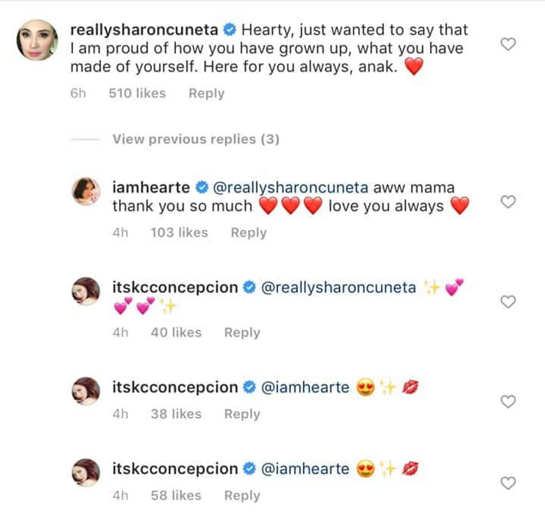 Sharon Cuneta leaves a heartwarming comment on Heart Evangelista's post Sharon Cuneta leaves a heartwarming comment on Heart Evangelista's post