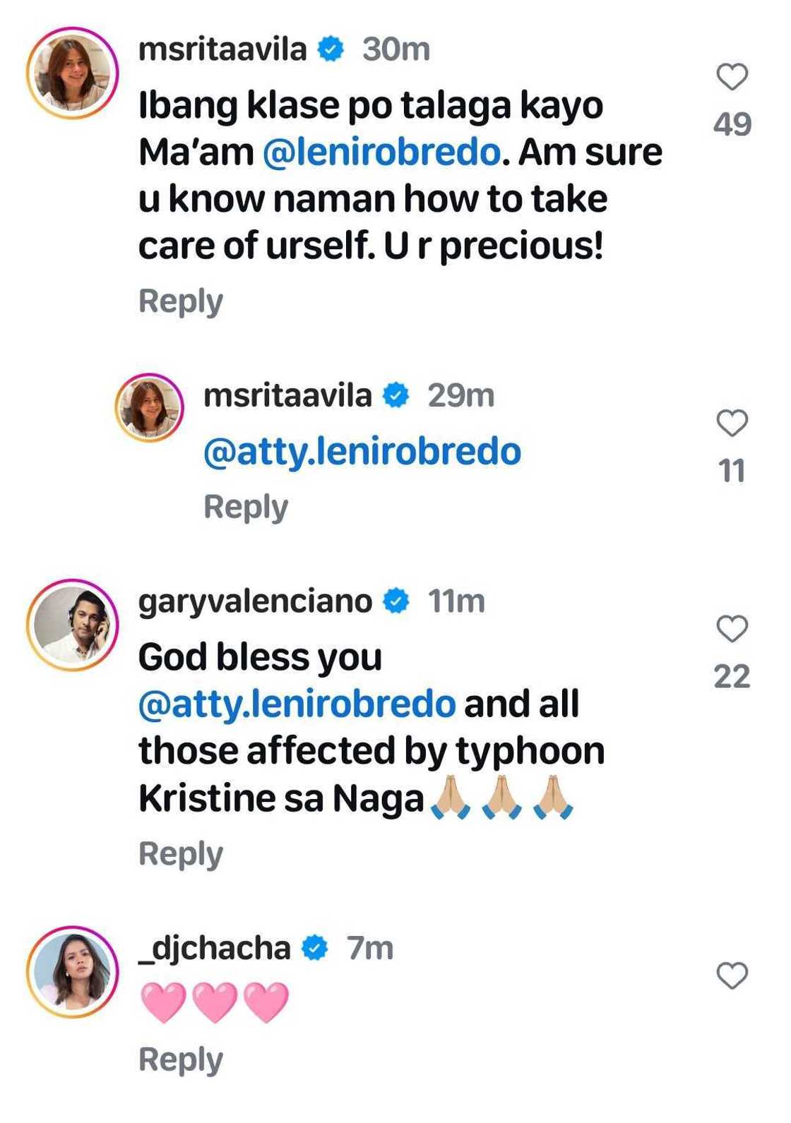 Celebrities, nag-react sa paglusong ni Leni Robredo sa baha para mag-abot ng tulong