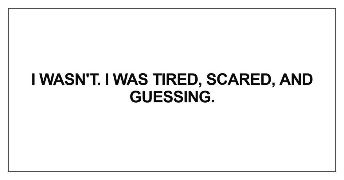 I wasn't I wasn't