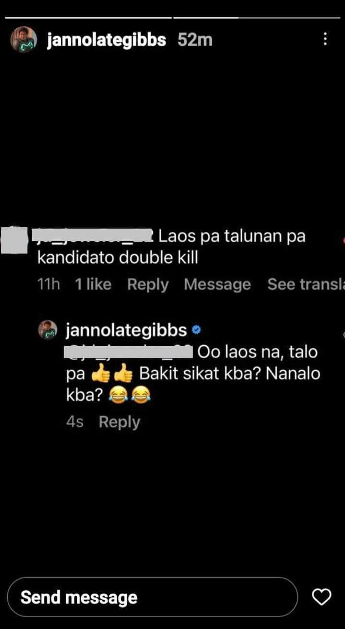 Janno Gibbs, sinupalpal ang basher na tinawag siyang “laos” at “talunan pa kandidato” Janno Gibbs, sinupalpal ang basher na tinawag siyang “laos” at “talunan pa kandidato”
