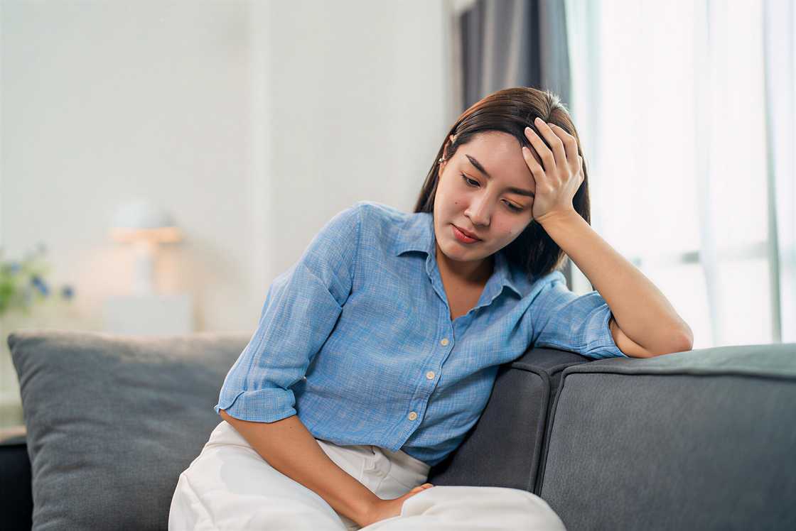 A pensive woman A pensive woman