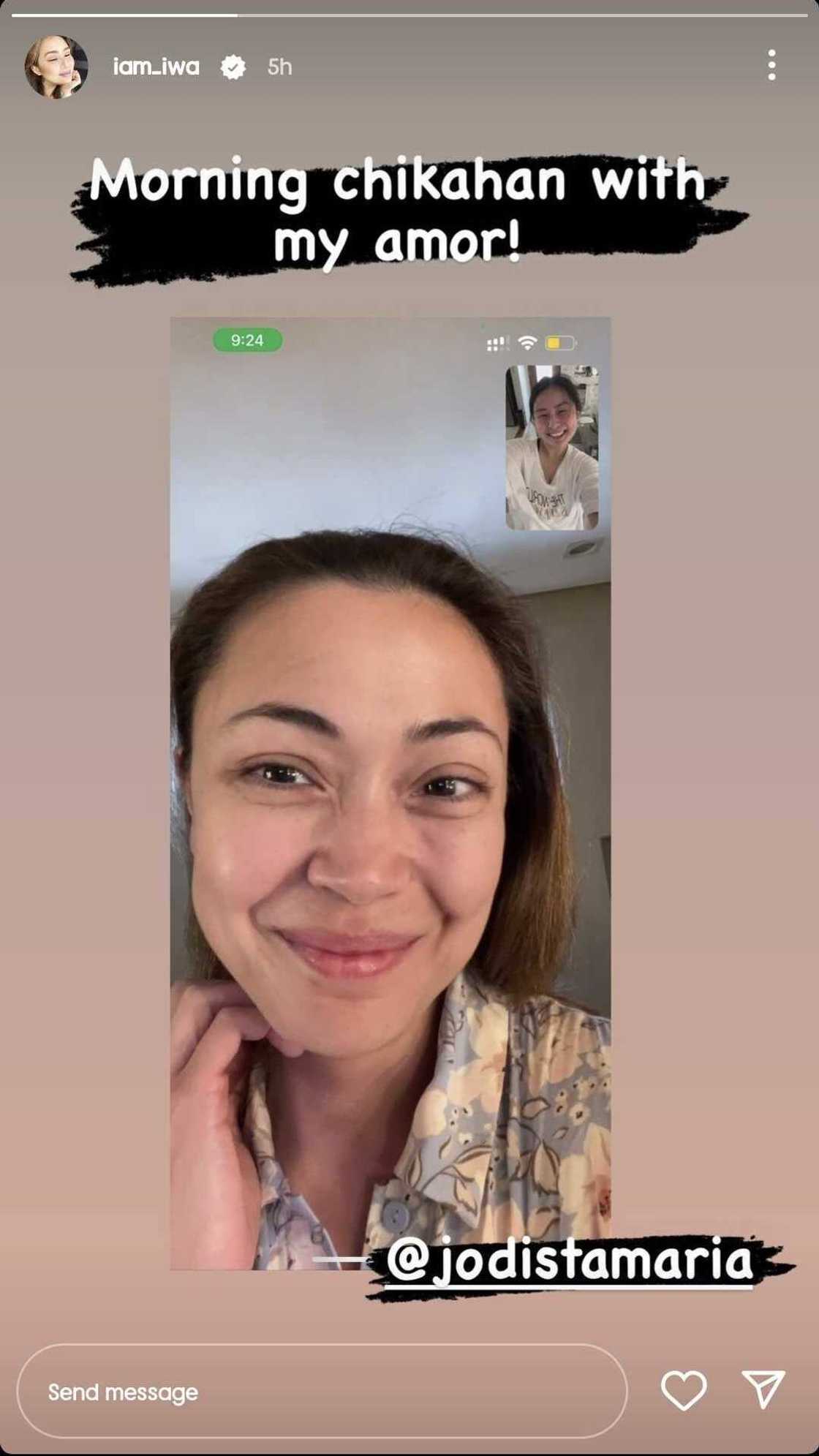 Iwa Moto shares glimpse of video call with Jodi Sta. Maria: "Morning chikahan" Iwa Moto shares glimpse of video call with Jodi Sta. Maria: "Morning chikahan"