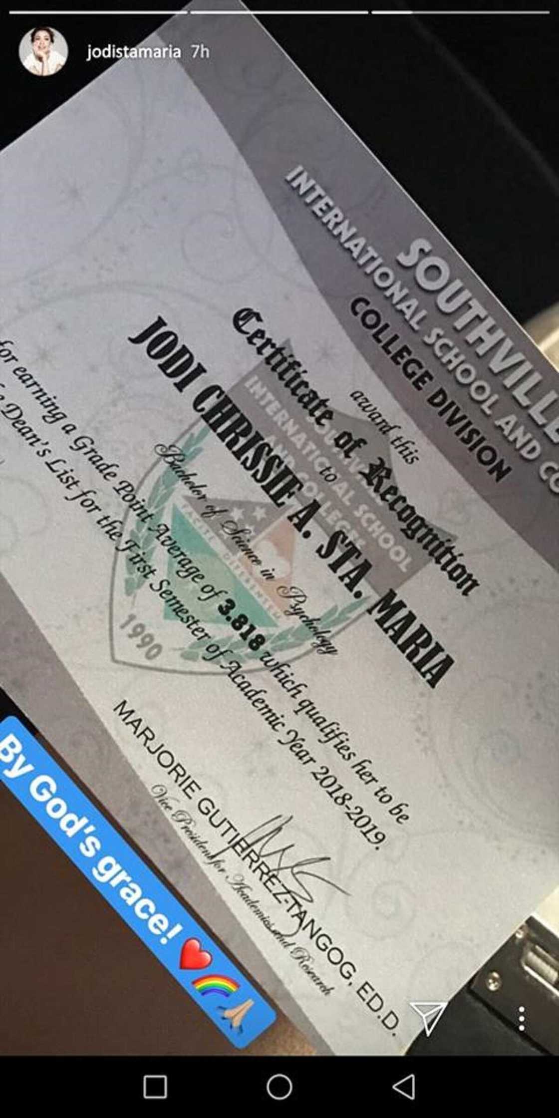 Jodi Sta. Maria makes it to the dean's list again Jodi Sta. Maria makes it to the dean's list again