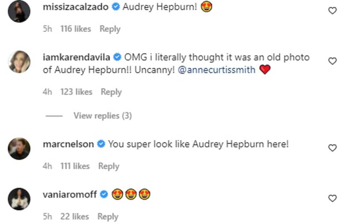 Celebrities gush over Anne Curtis' latest pics, compare her to Audrey Hepburn Celebrities gush over Anne Curtis' latest pics, compare her to Audrey Hepburn