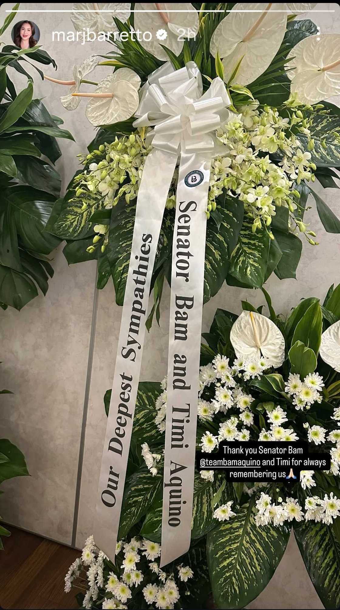Marjorie Barretto touched by Robin, Mariel Padilla, Bam Aquino & wife’s gesture amid Mito’s passing