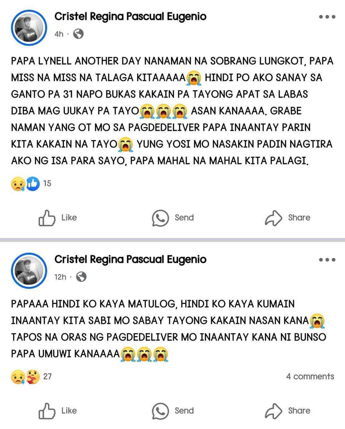 Anak ng biktima umano ni John Wayne Sace, viral ang mga nakakaiyak na posts Anak ng biktima umano ni John Wayne Sace, viral ang mga nakakaiyak na posts