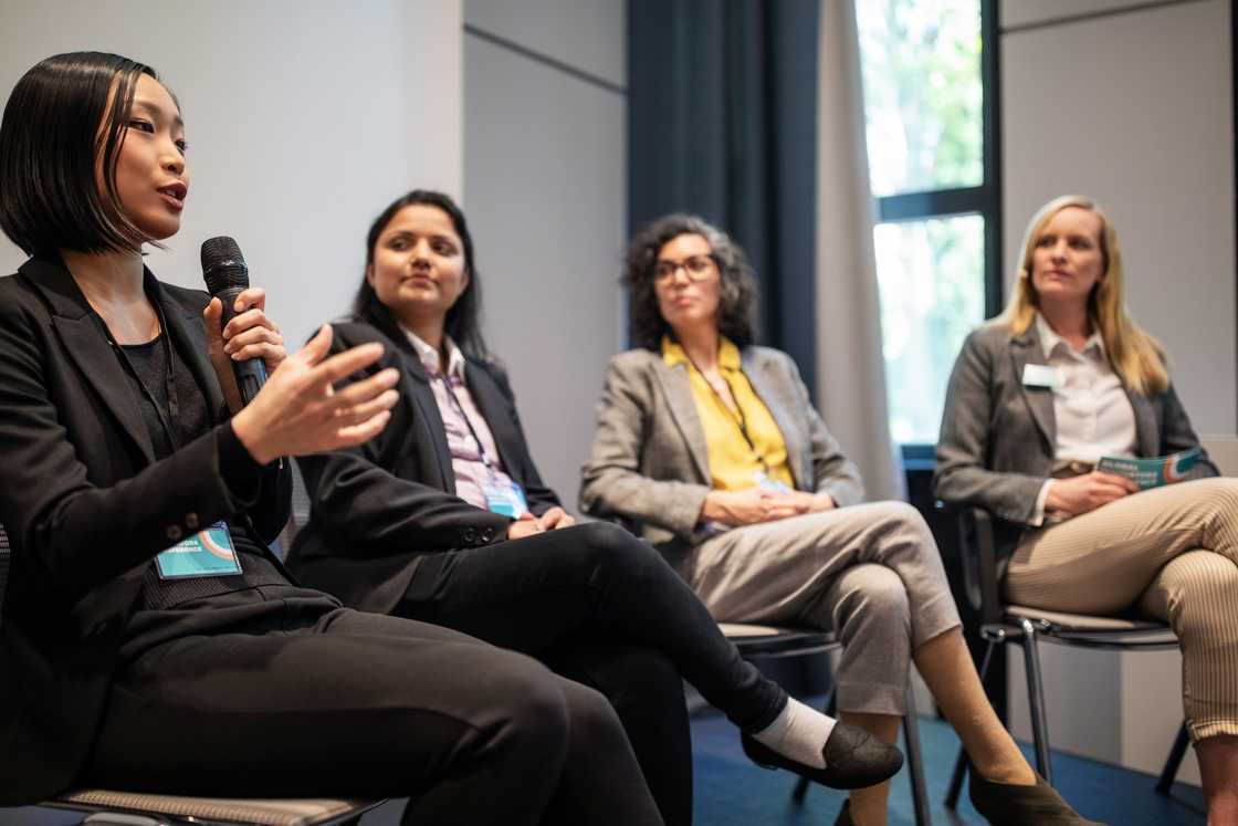 Women leading a meeting