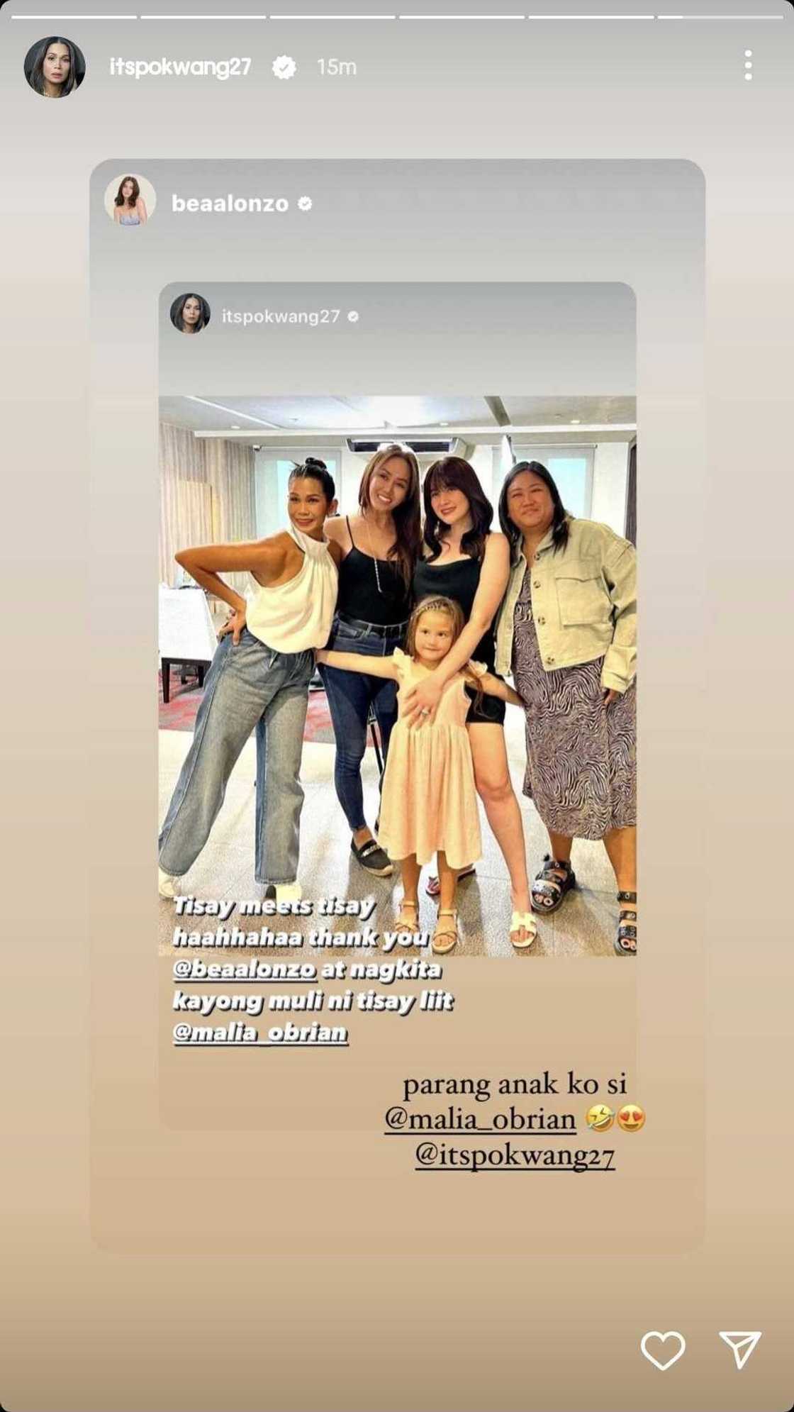 Pokwang thanks Bea Alonzo in viral post; Bea reacts: "Parang anak ko si Malia"