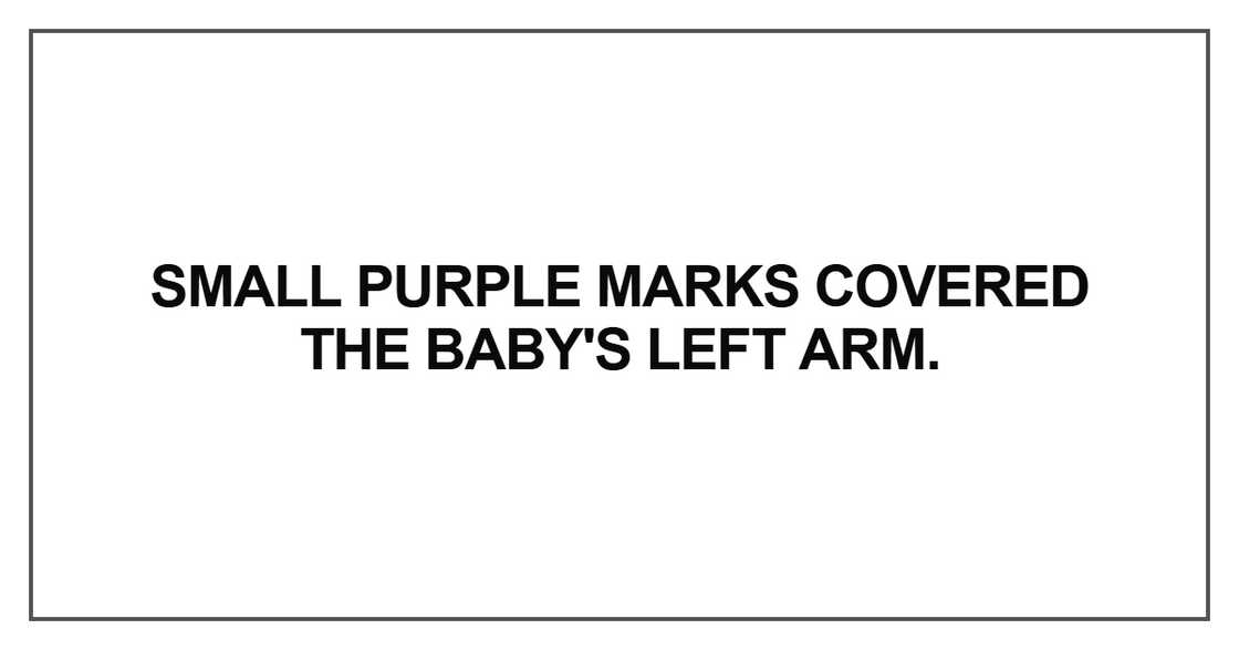 Small purple marks covered the baby Small purple marks covered the baby