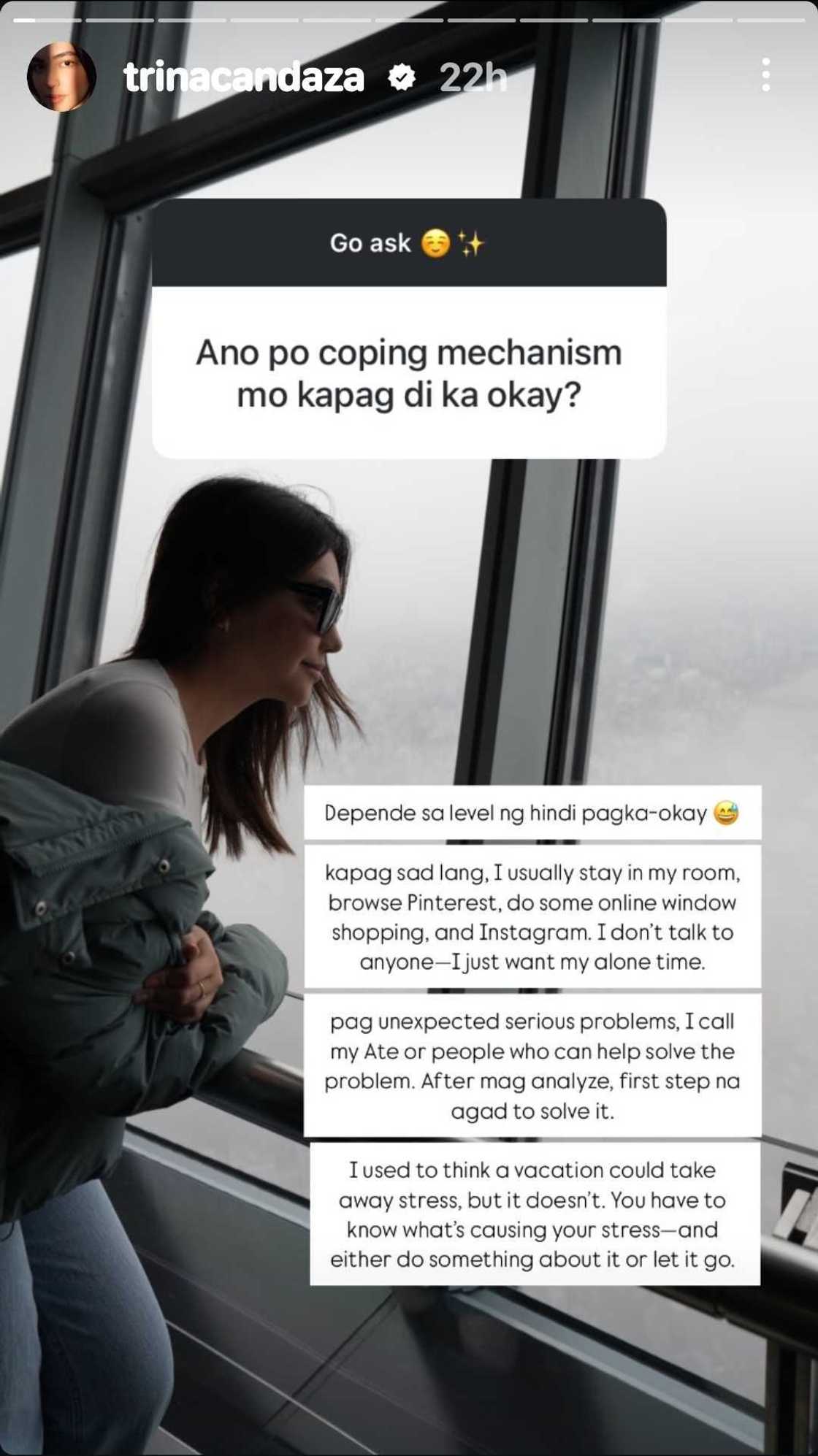 Trina Candaza gets real and honest about her coping mechanism when she's not okay Trina Candaza gets real and honest about her coping mechanism when she's not okay