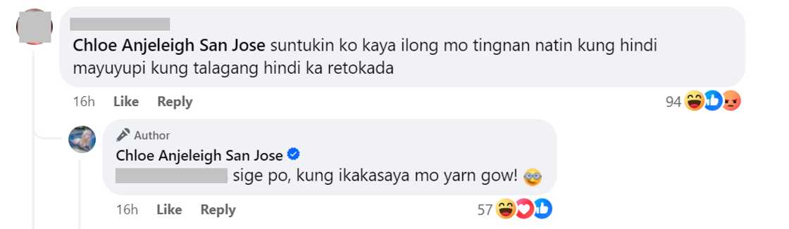 Chloe San Jose, sinagot ang bashers na nagsabing retokada siya