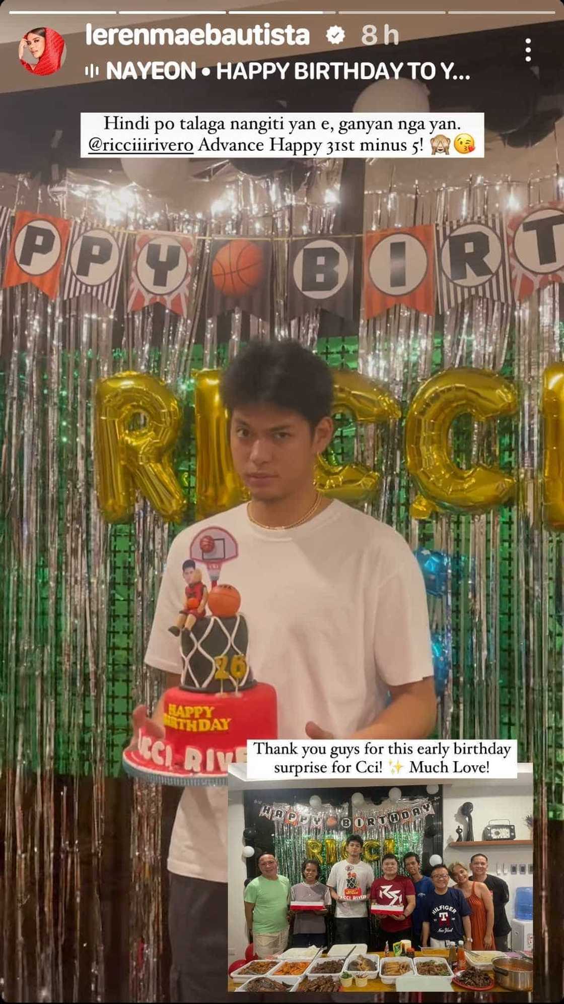 Leren Mae Bautista shares glimpse of Ricci Rivero's advanced birthday celebration Leren Mae Bautista shares glimpse of Ricci Rivero's advanced birthday celebration