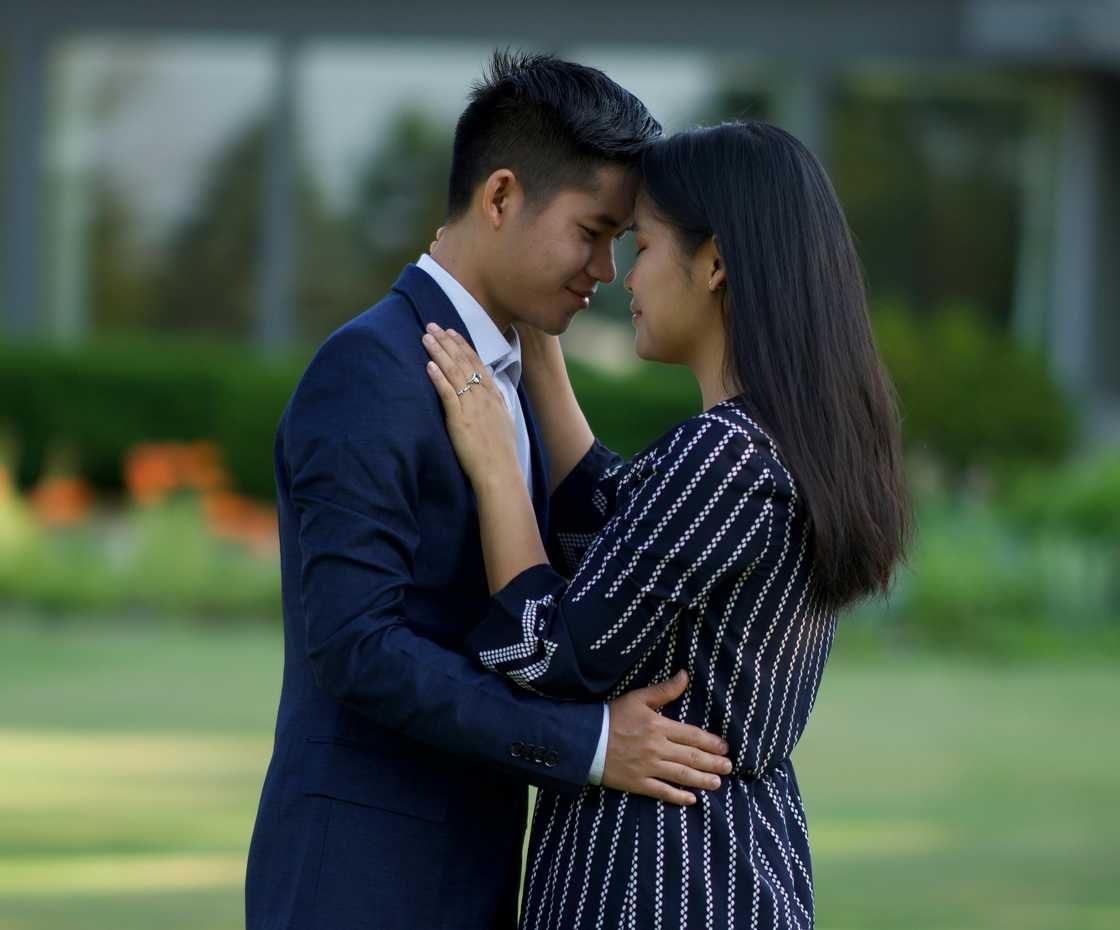 A couple embracing each other