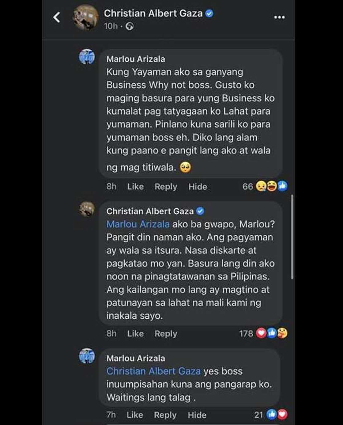 Xian Gaza at Xander Ford, nagpalitan ng comments sa FB ukol sa balak ni Xander na mag-business Xian Gaza at Xander Ford, nagpalitan ng comments sa FB ukol sa balak ni Xander na mag-business