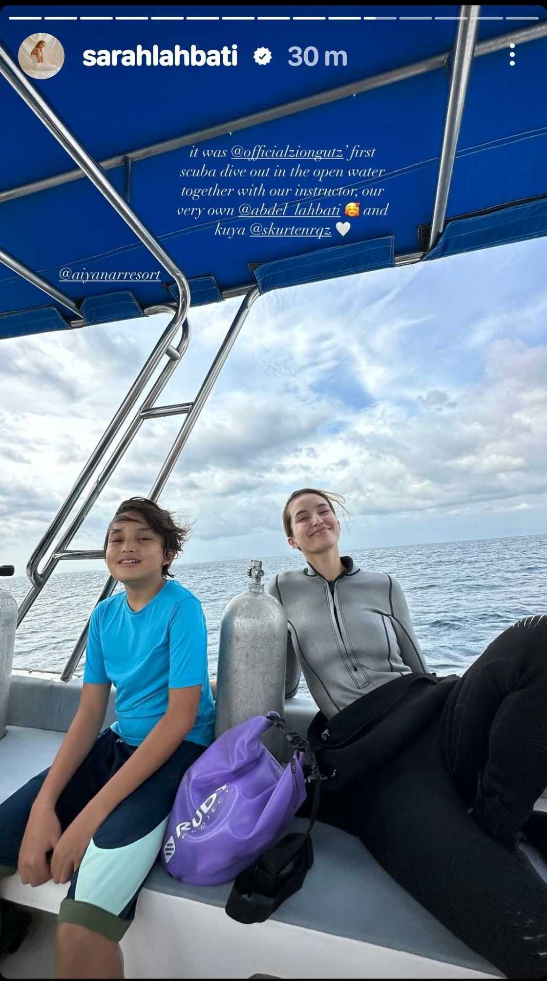 Sarah Lahbati, ipinasilip ang first scuba dive ni Zion Gutierrez