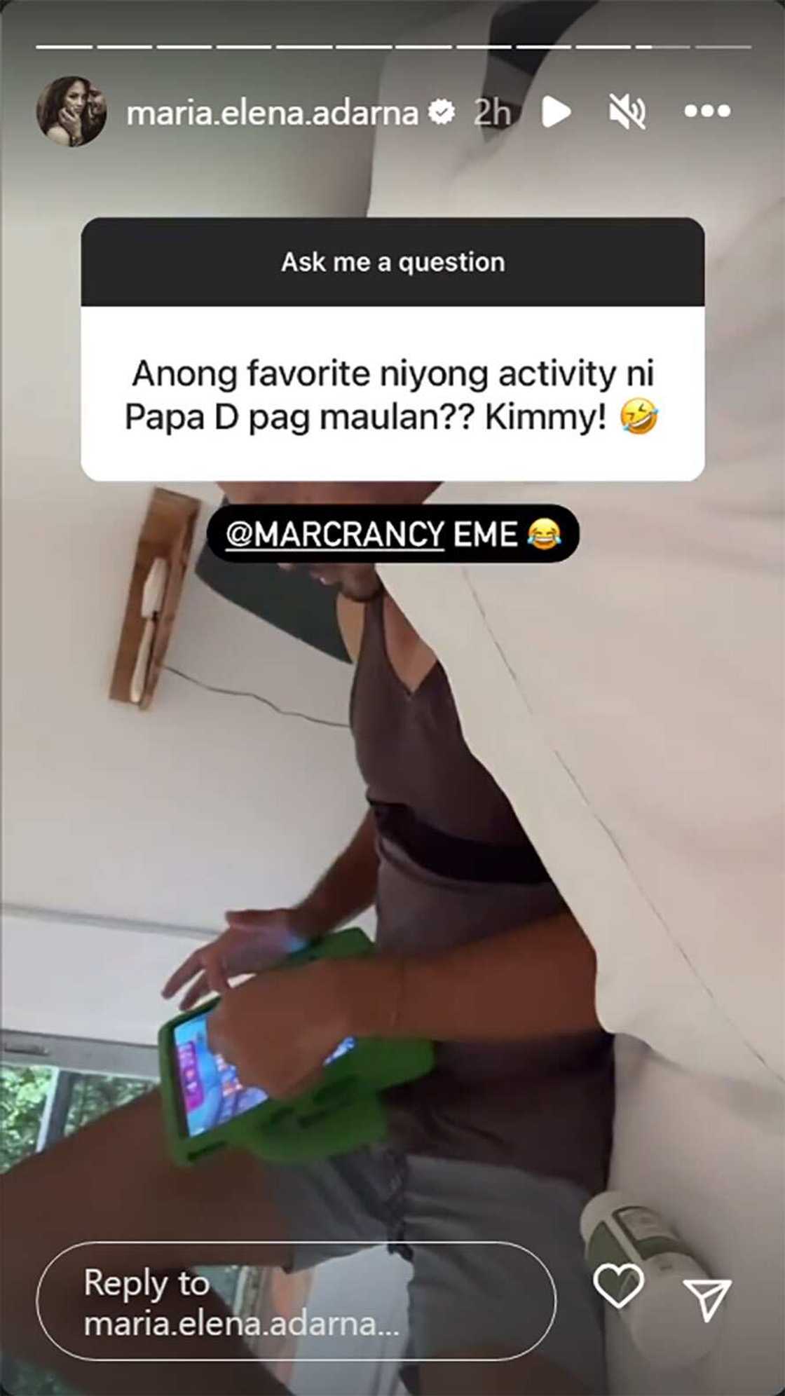 Ellen Adarna, sinagot tanong kung ano favorite activity nila ni Derek Ramsay pag maulan Ellen Adarna, sinagot tanong kung ano favorite activity nila ni Derek Ramsay pag maulan