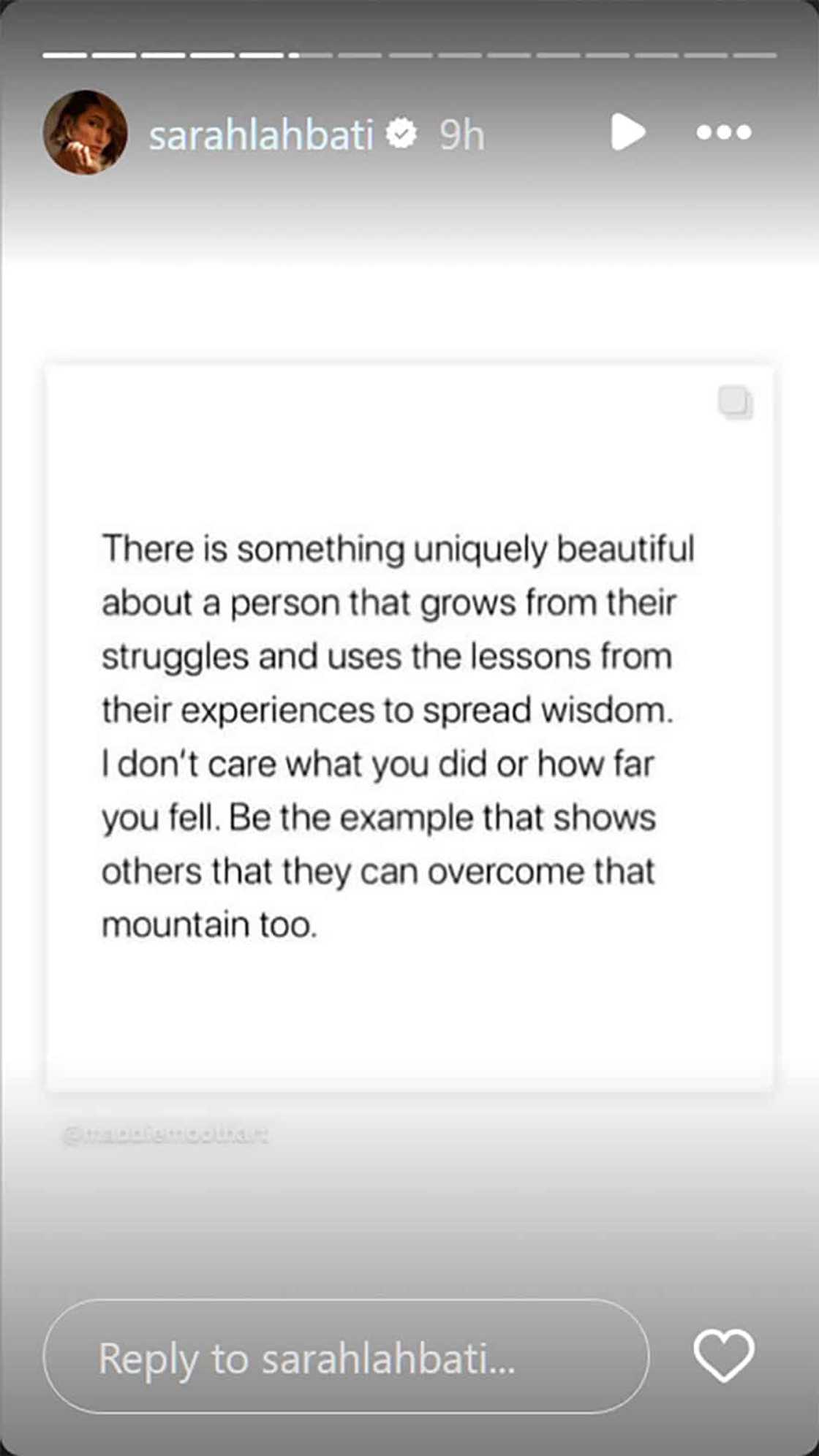 Sarah Lahbati, shinare post ukol sa pagtatagumpay sa mga pinagdadaanang struggles: “Be the example” Sarah Lahbati, shinare post ukol sa pagtatagumpay sa mga pinagdadaanang struggles: “Be the example”
