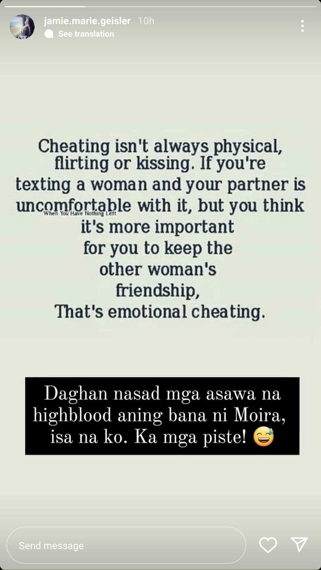 Baron Geisler's wife posts about emotional cheating; mentions "Moira" in viral post Baron Geisler's wife posts about emotional cheating; mentions "Moira" in viral post