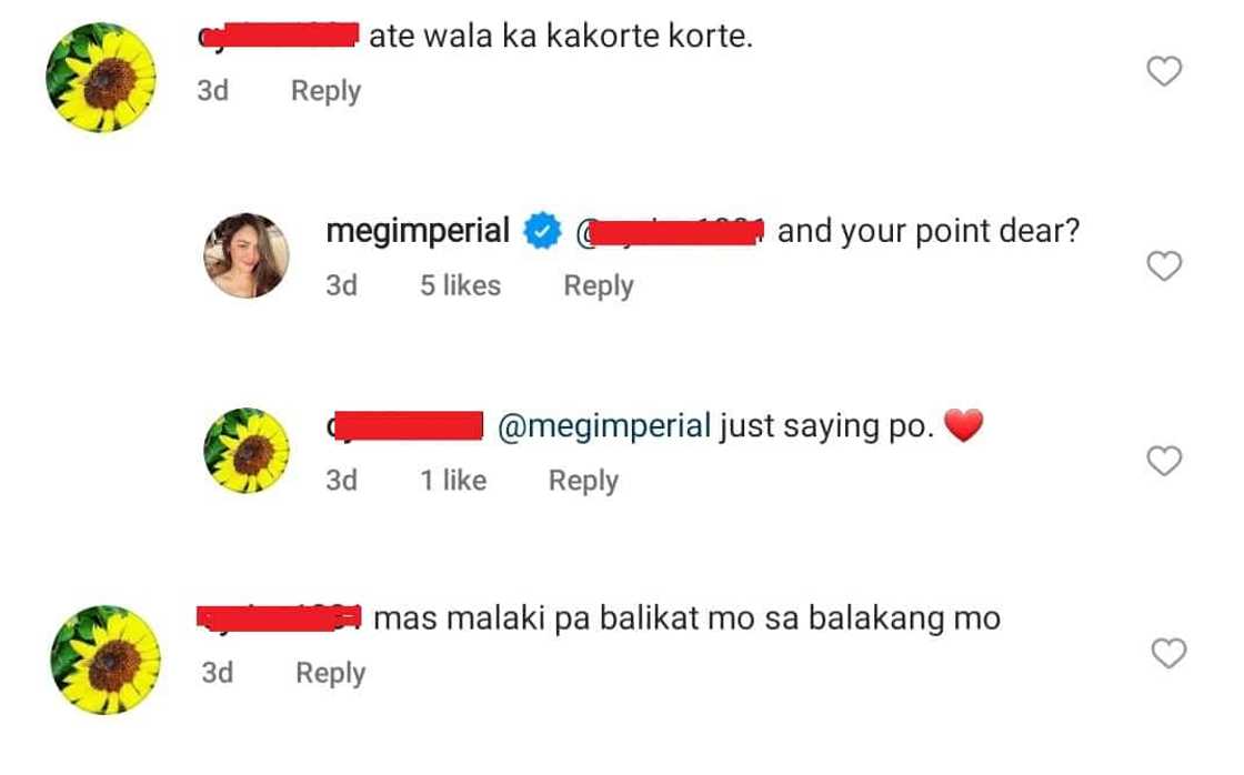 Meg Imperial shows maturity in responding to basher who bashed her physique