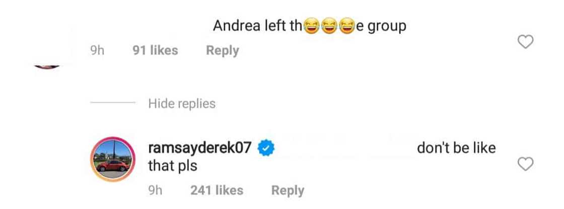 Derek Ramsay calls out netizen who mentioned "Andrea" in his pic with Ellen Adarna Derek Ramsay calls out netizen who mentioned "Andrea" in his pic with Ellen Adarna