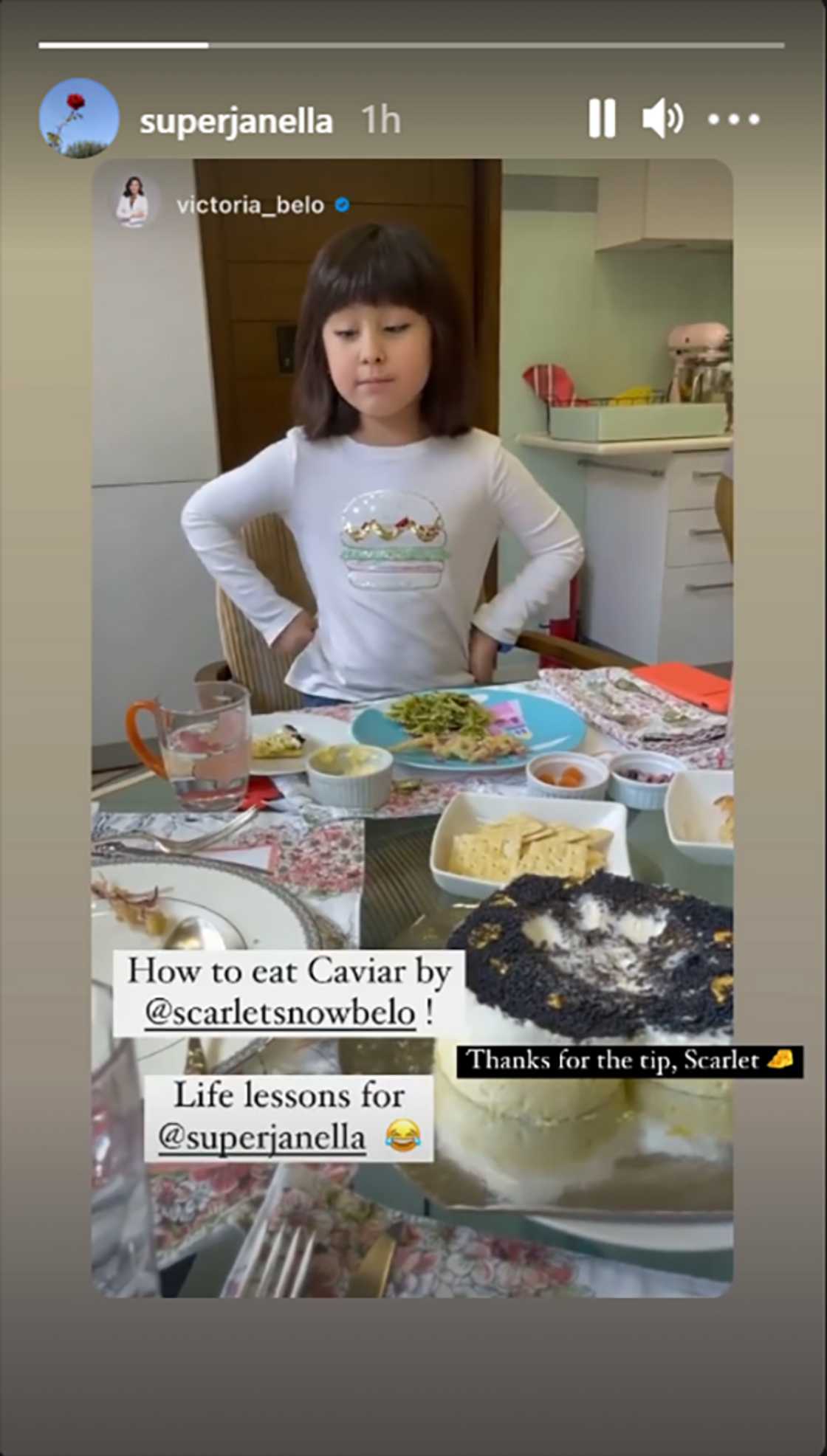 Janella Salvador gets a tip from Scarlet Snow Belo on how to eat caviar Janella Salvador gets a tip from Scarlet Snow Belo on how to eat caviar