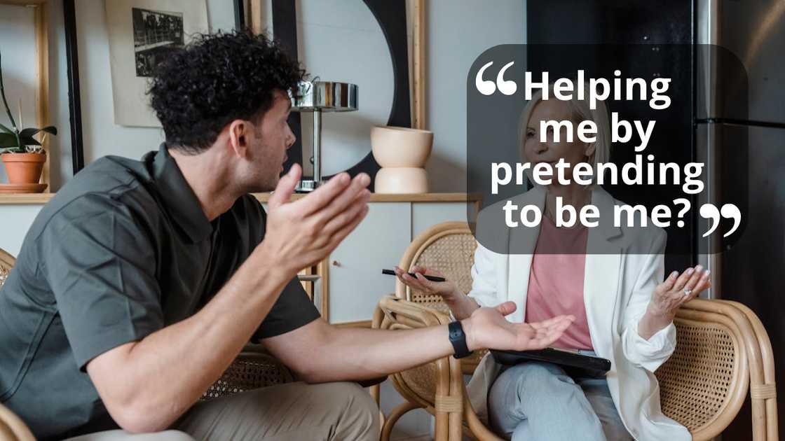 Two people argue during a tense conversation at home. Two people argue during a tense conversation at home.