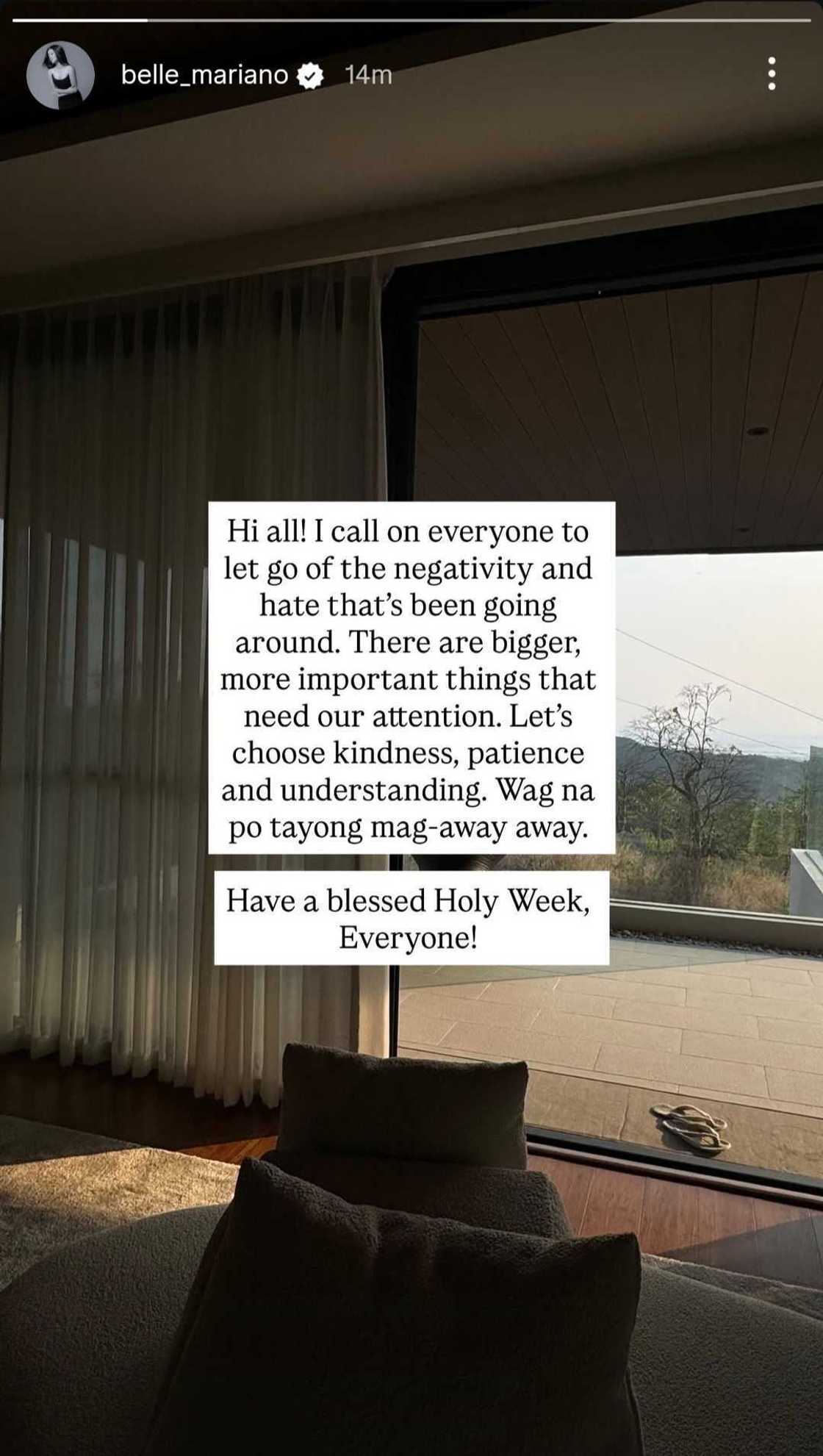 Belle Mariano, nanawagan na sa publiko: "Wag na po tayong mag-away away"