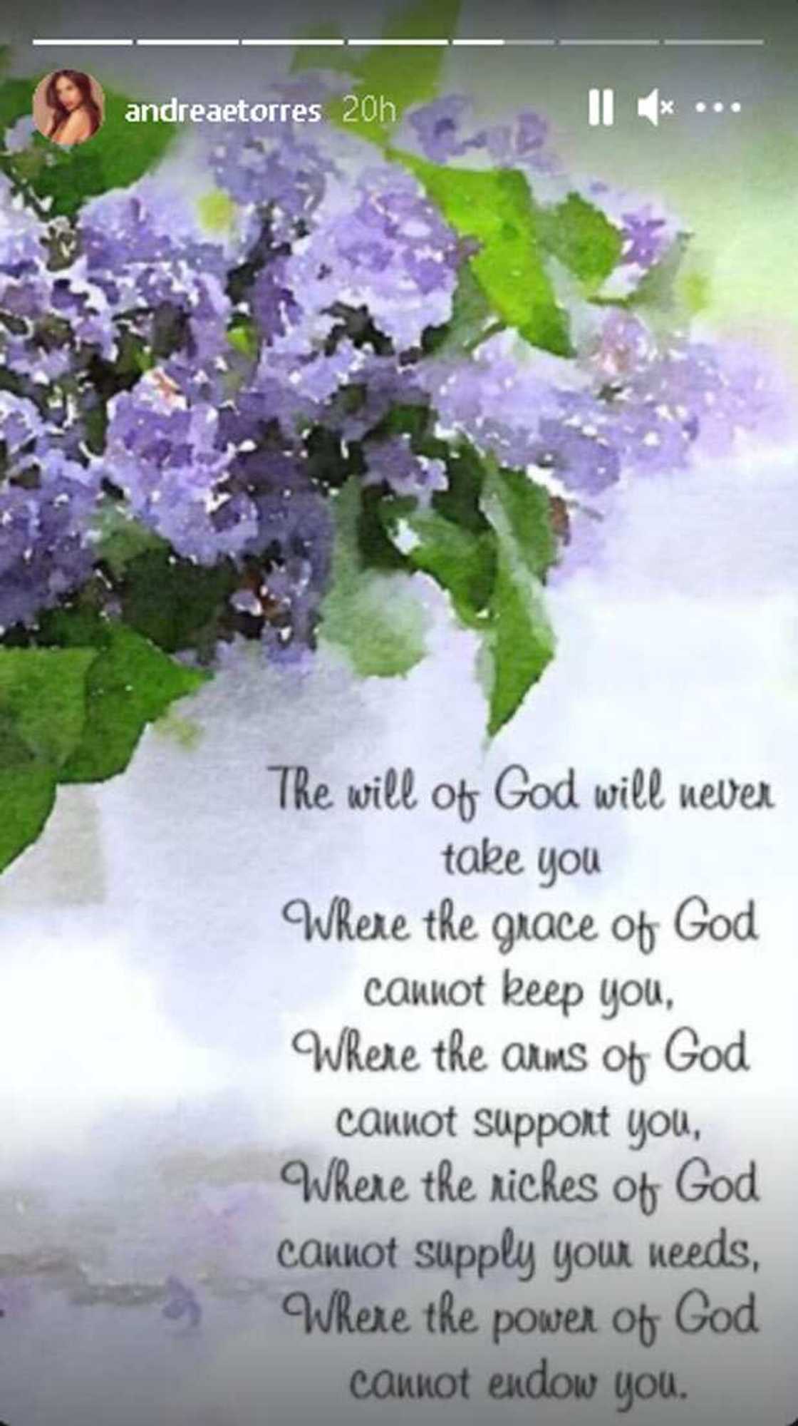 Andrea Torres's post about the "will of God" amid Derek-Ellen engagement goes viral Andrea Torres's post about the "will of God" amid Derek-Ellen engagement goes viral