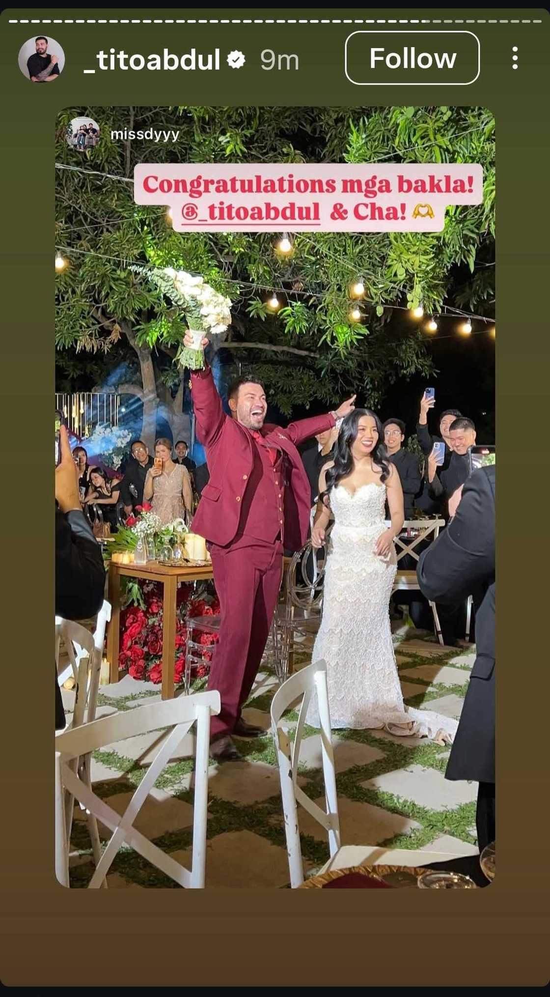 Tito Abdul, ikinasal sa kanyang partner na si Charlene sa isang intimate na outdoor ceremony Tito Abdul, ikinasal sa kanyang partner na si Charlene sa isang intimate na outdoor ceremony