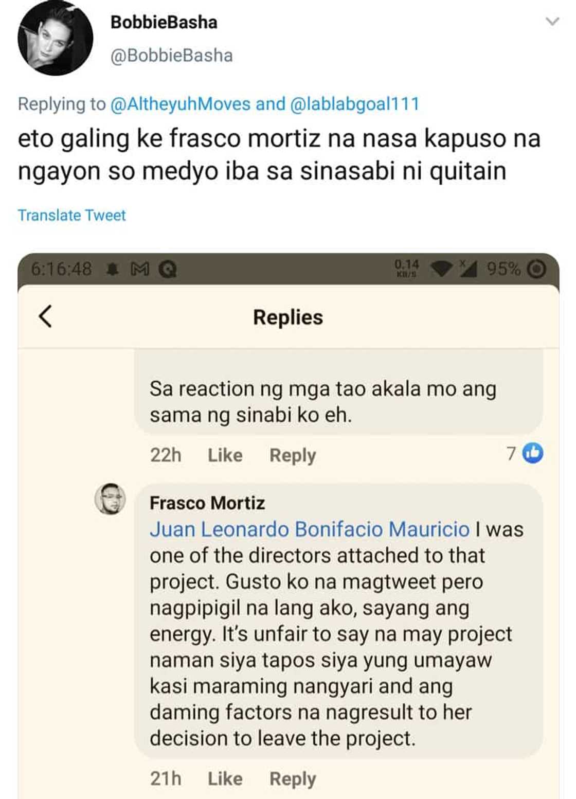 Frasco Mortiz, tinawag na "unfair" ang sabihing may project ang isang aktres pero inayawan lang Frasco Mortiz, tinawag na "unfair" ang sabihing may project ang isang aktres pero inayawan lang