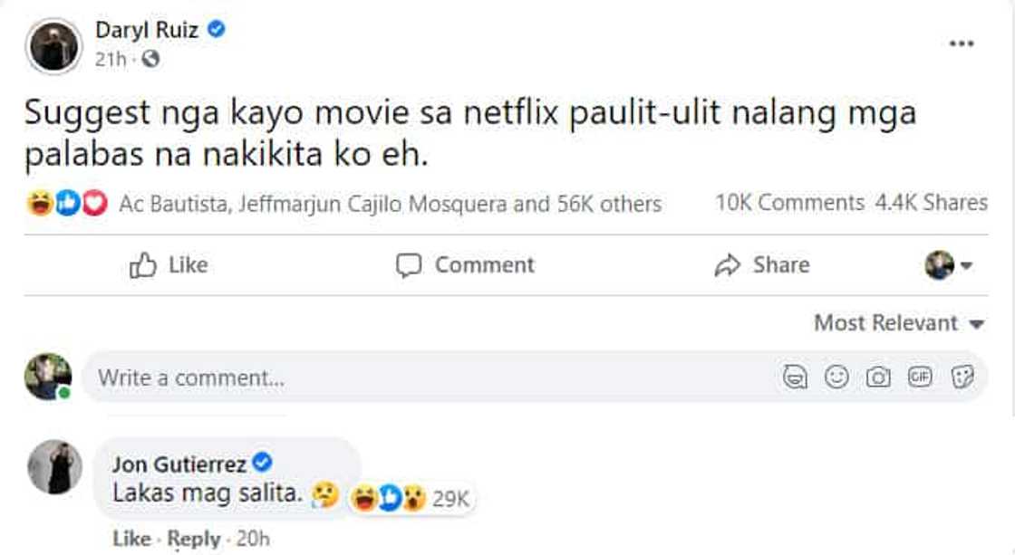 Jon Gutierrez, nag-react sa "paulit-ulit nalang mga palabas" na post ni Skusta Clee Jon Gutierrez, nag-react sa "paulit-ulit nalang mga palabas" na post ni Skusta Clee