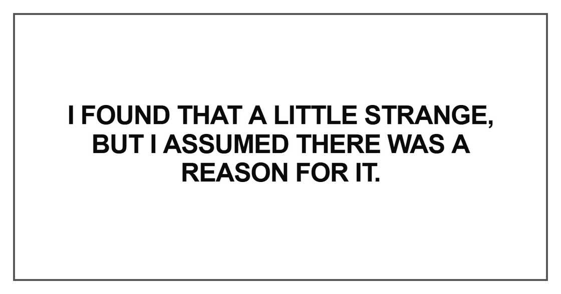 I found that a little strange
