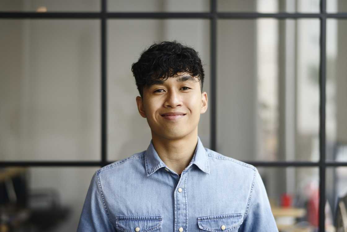 A happy man in the office A happy man in the office