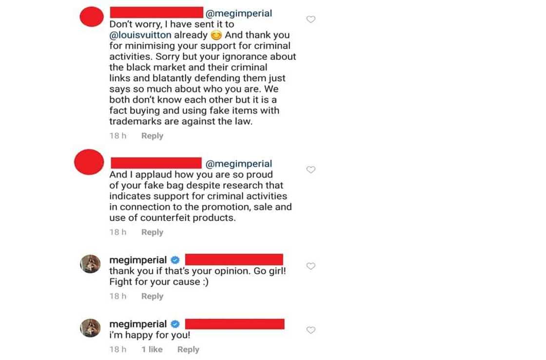 Meg Imperial heavily accused of wearing ‘fake’ LV bag; actress responds Meg Imperial heavily accused of wearing ‘fake’ LV bag; actress responds