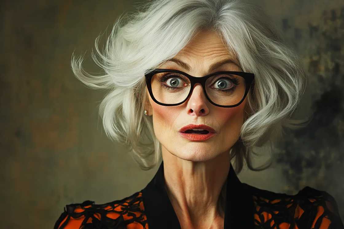 A woman staring in shock A woman staring in shock