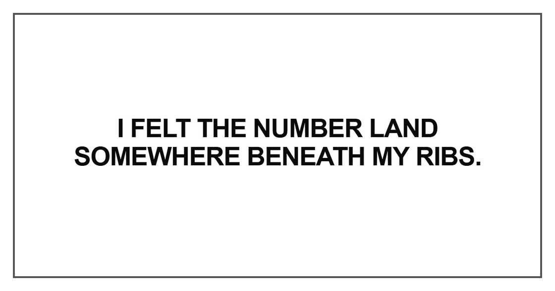 I felt the number I felt the number