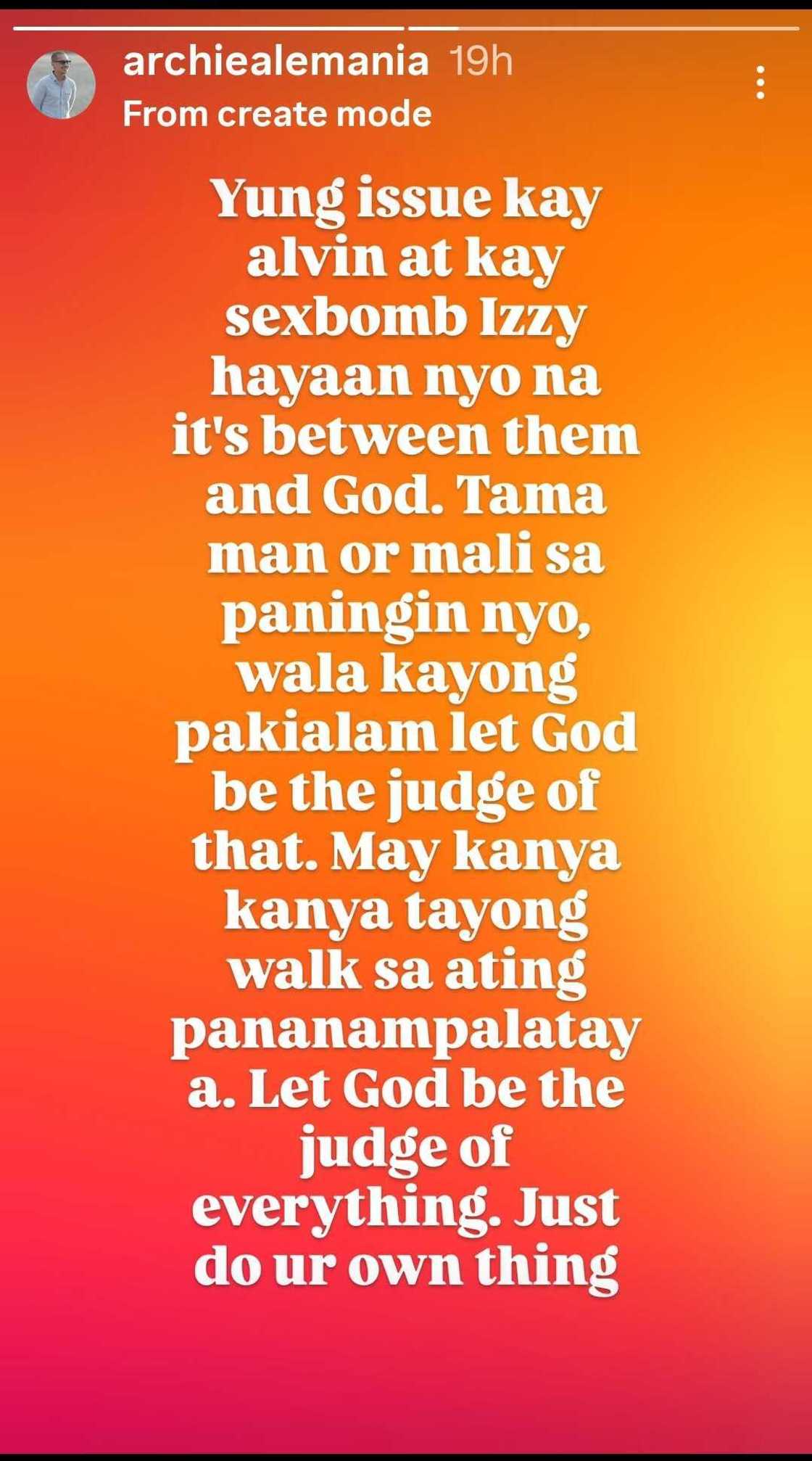 Archie Alemania, nag-react sa bashings na natatanggap nina Alvin Aragon at Izzy Trazona Archie Alemania, nag-react sa bashings na natatanggap nina Alvin Aragon at Izzy Trazona