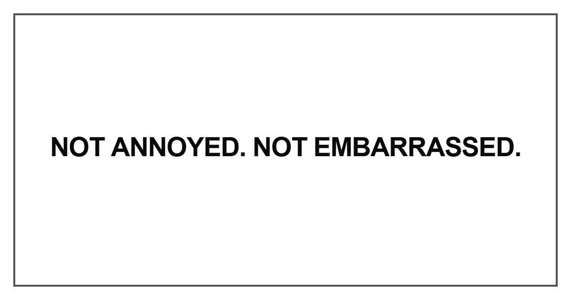 Not annoyed. Not embarrassed Not annoyed. Not embarrassed