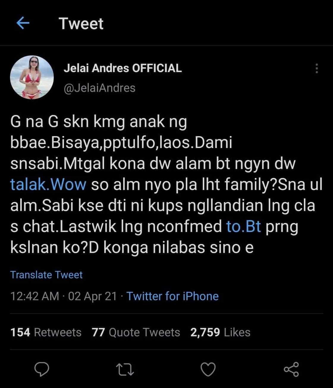 Jelai Andres, ibinunyag na balak siyang ipa-Tulfo ng babaeng sangkot sa isyu Jelai Andres, ibinunyag na balak siyang ipa-Tulfo ng babaeng sangkot sa isyu
